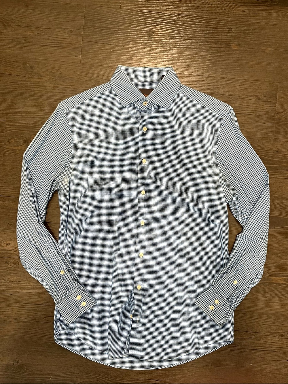 Ben Sherman Blue Gingham Check Button Down Shirt Men's Size M Long Sleeve